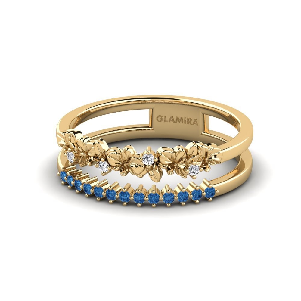Dark Blue Zirconia Ring Bromelle