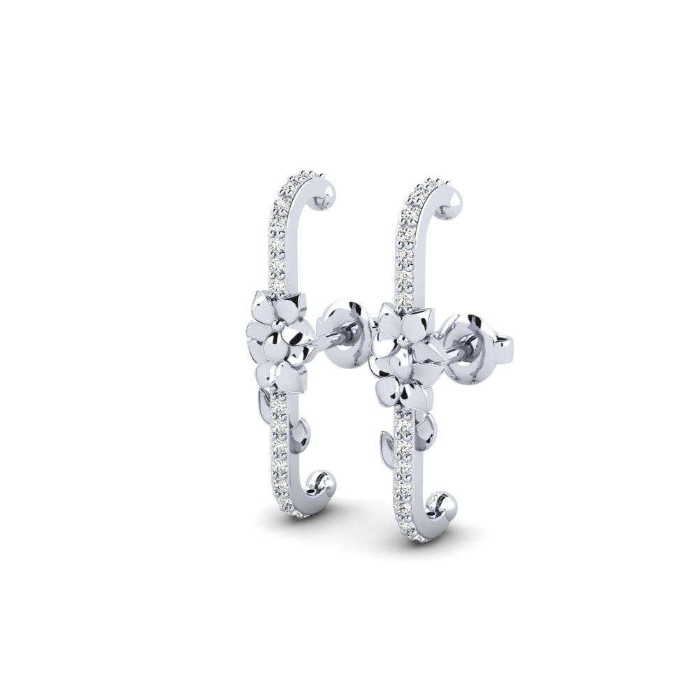 Oro Bianco 375 Moissanite Orecchino da donna Brutonne