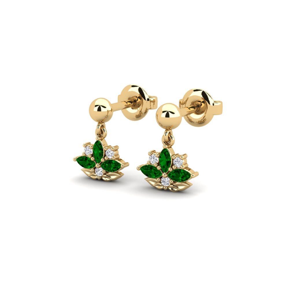 Zircônia Verde Brincos Feminino Caelamen