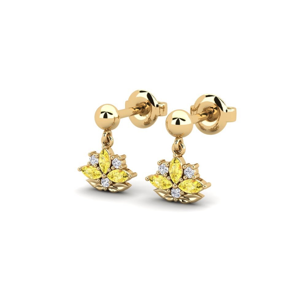 Đá Sapphire Vàng Bông tai nữ Caelamen