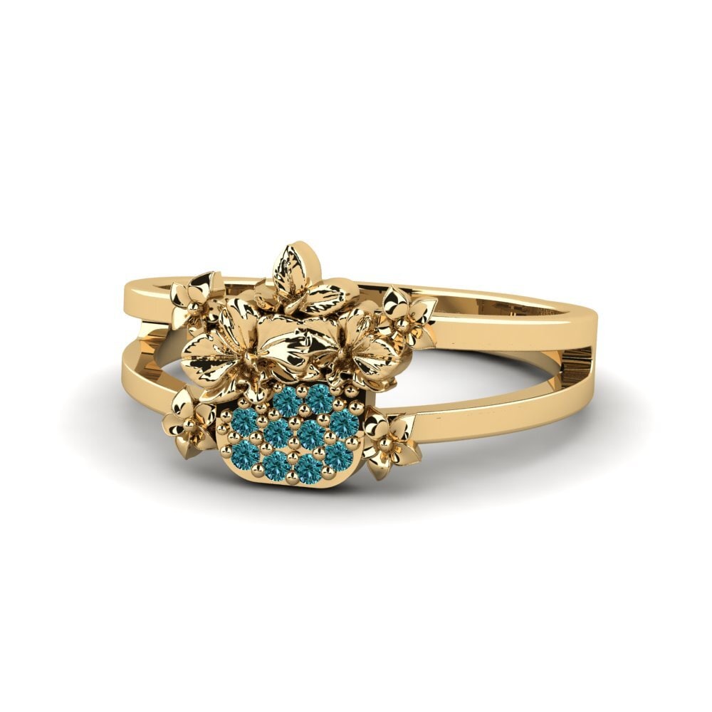 Diamante Azul Anillo Canal