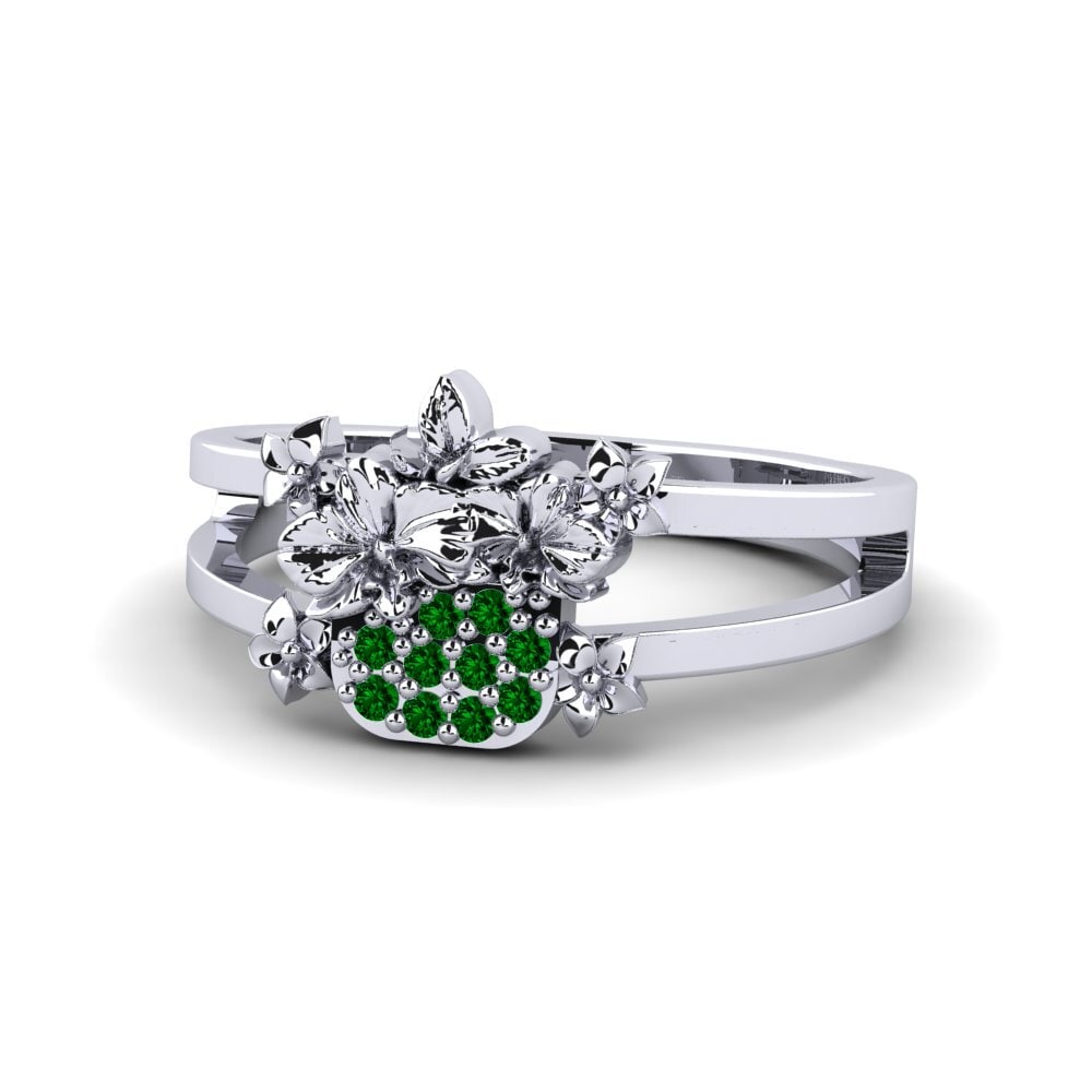 950 Palladium Green Zirconia Ring Canal