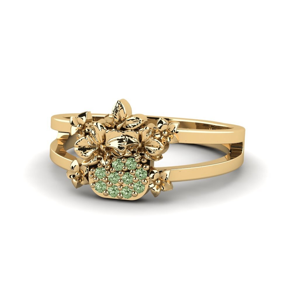 Diamante Verde Anel Canal