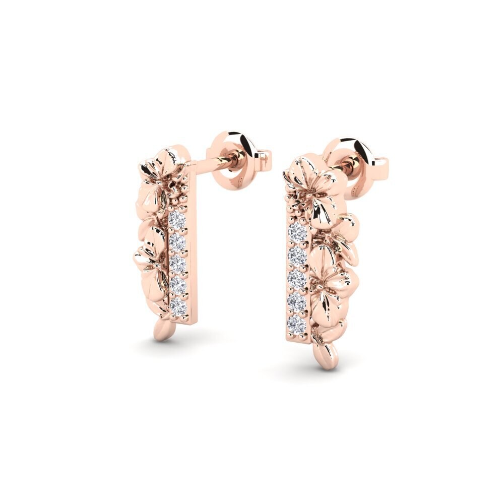 14k Oro Rosa Pendiente de mujer Chellora