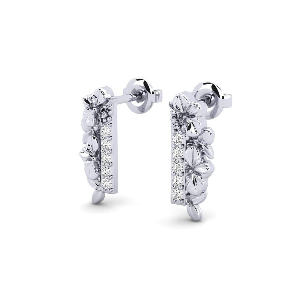 Oro Bianco 375 Moissanite Orecchino da donna Chellora