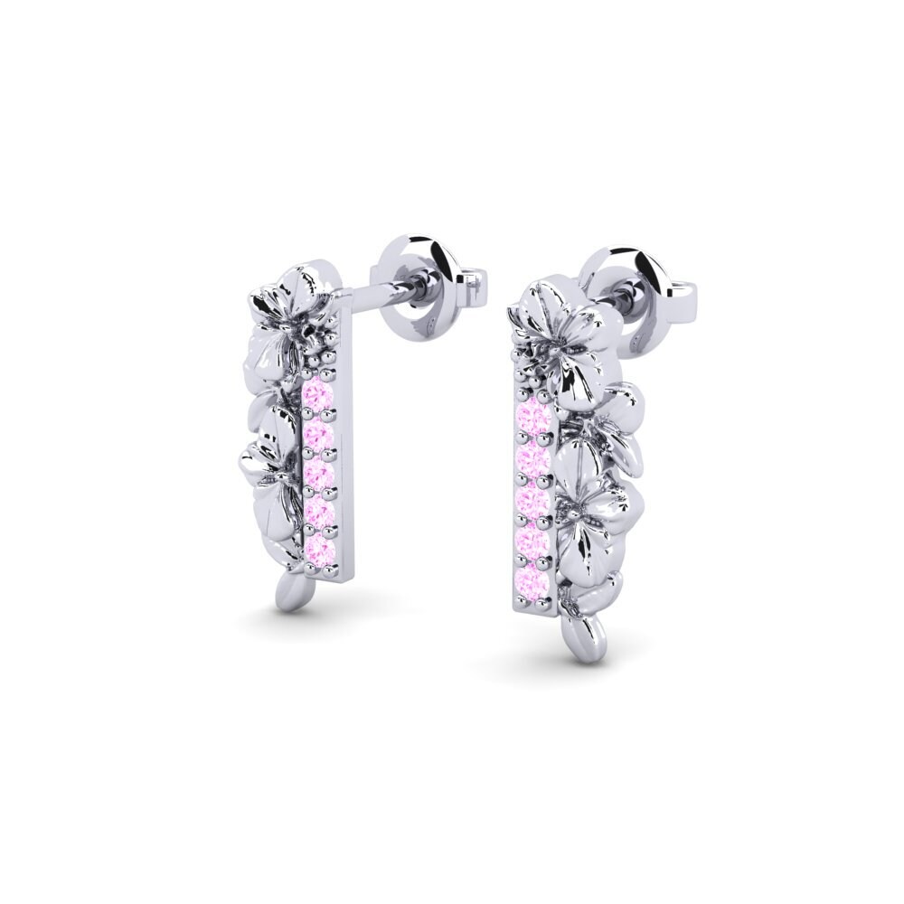 Palladium 950 Saphir Rose Boucle d'oreille femme Chellora