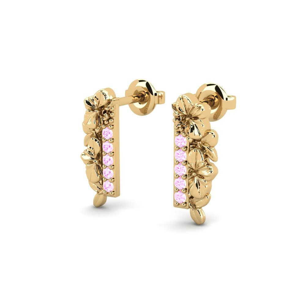 Safira Rosa Brincos Feminino Chellora