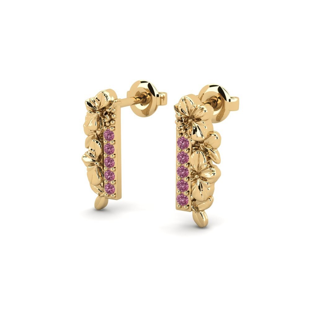 14k Oro Amarillo Granate Rhodolite Pendiente de mujer Chellora