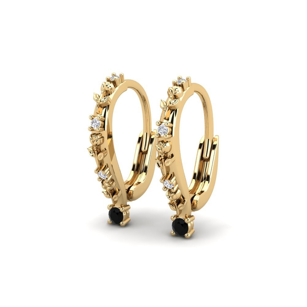 Saphir noir Boucle d'oreille femme Chiselia
