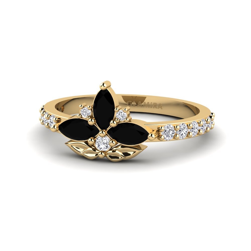 Zafiro negro Anillo Cinzelado