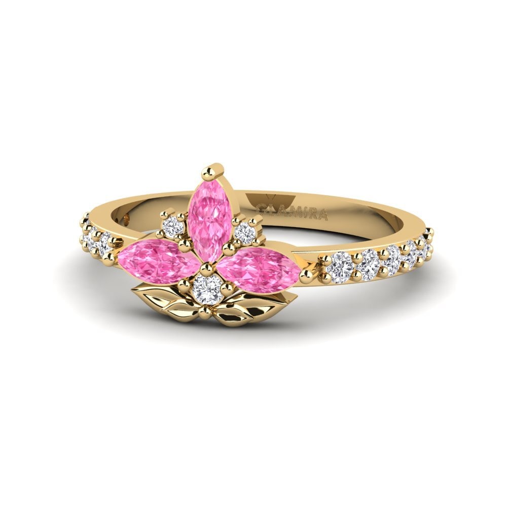 Roze Saffier Ringen Cinzelado