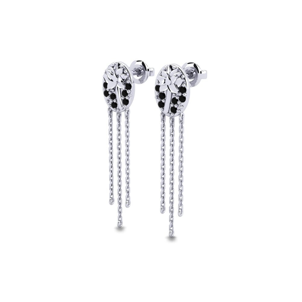 Oro Bianco 375 Onice Nero Orecchino da donna Clarencia