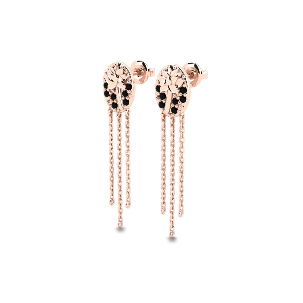 14ct Rose Gold Black Sapphire Women's Earring Clarencia