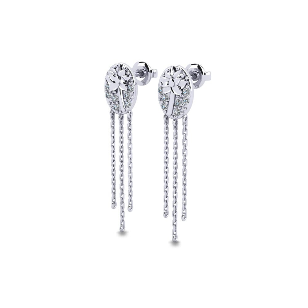Oro Bianco 375 Zircone Orecchino da donna Clarencia