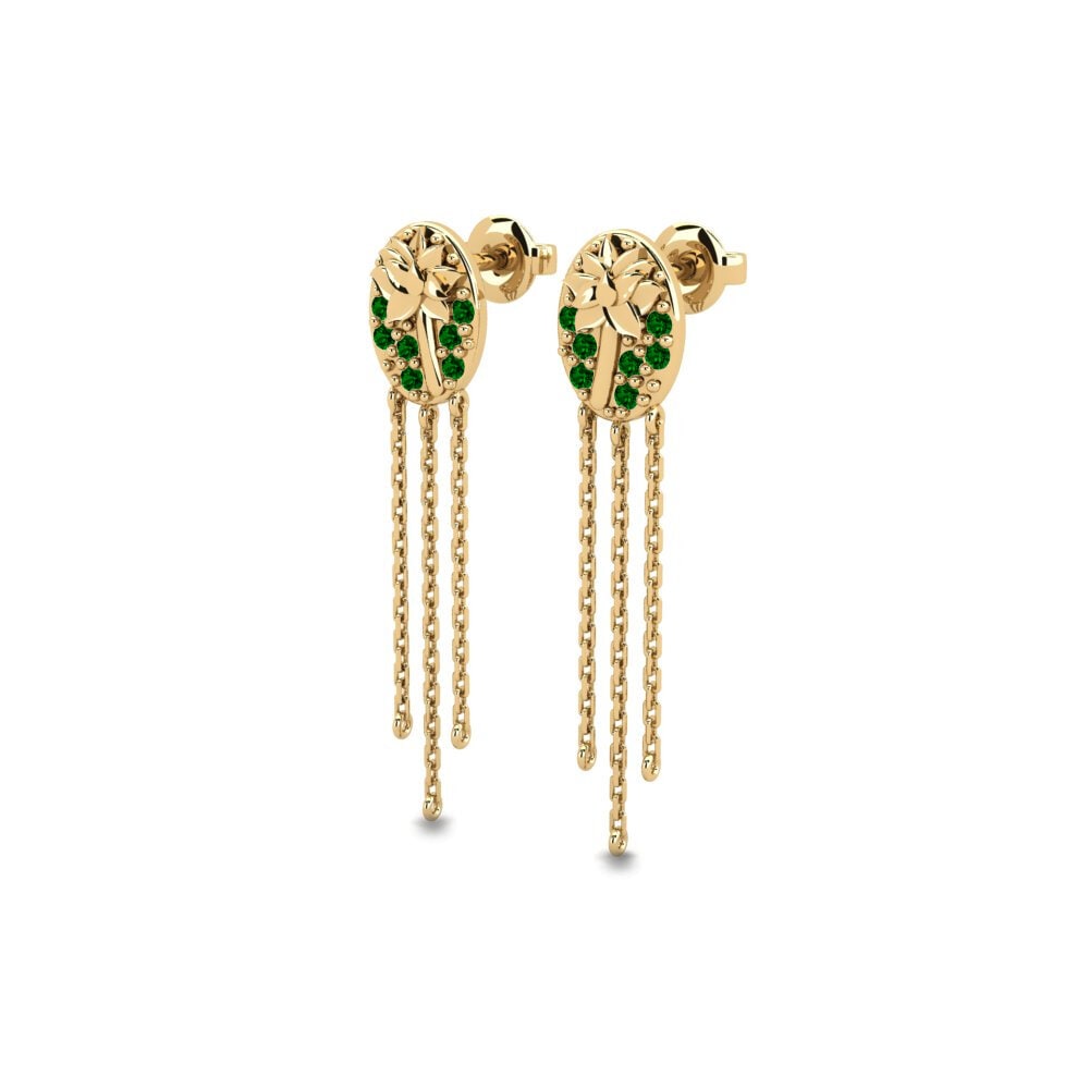Zircônia Verde Brincos Feminino Clarencia