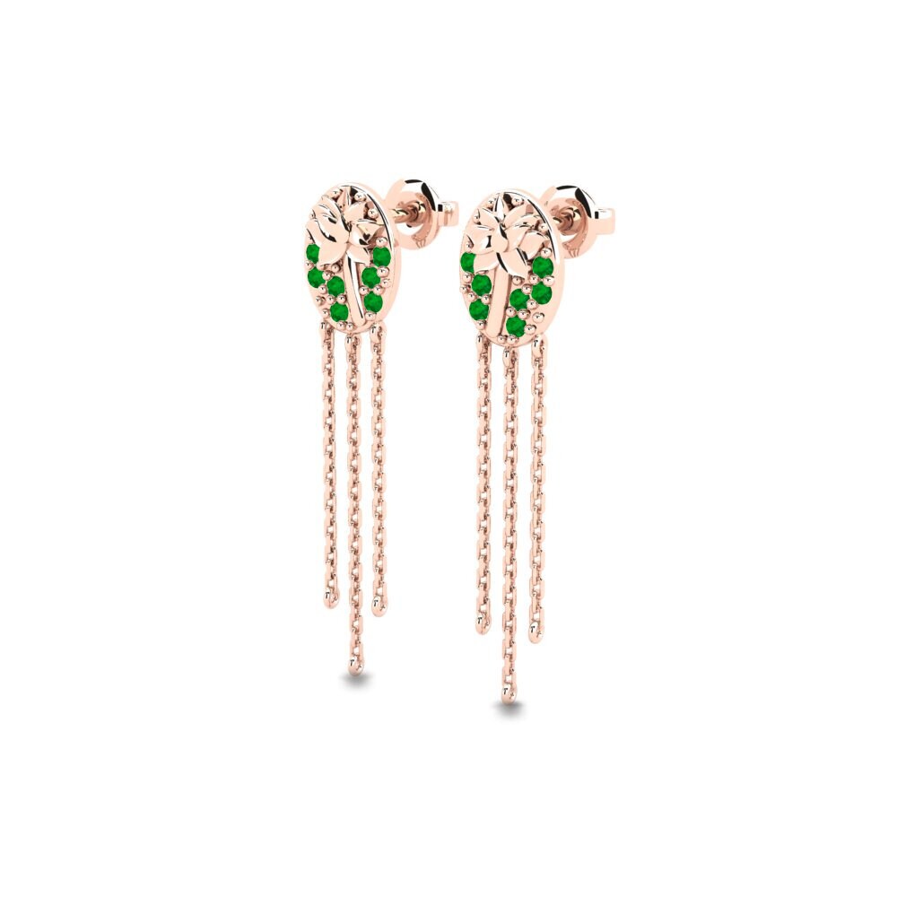 18k Oro Rosa Esmeralda Pendiente de mujer Clarencia