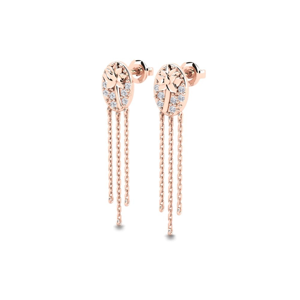 14k Oro Rosa Pendiente de mujer Clarencia