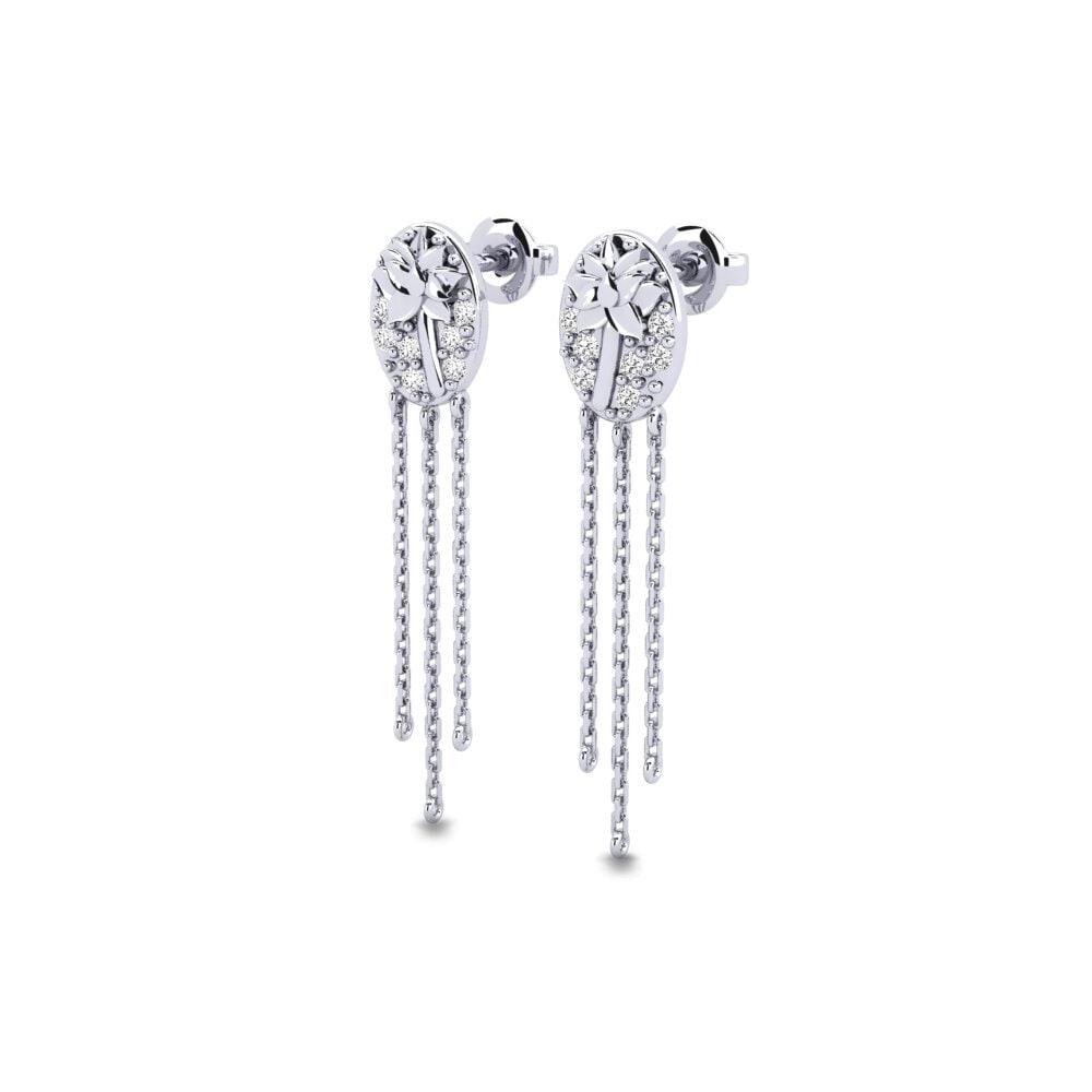 Oro Bianco 375 Moissanite Orecchino da donna Clarencia