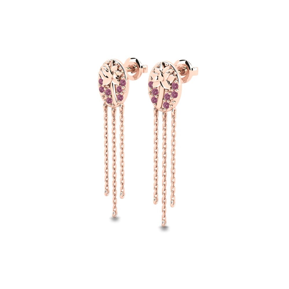 14ct Rose Gold Rhodolite Garnet Women's Earring Clarencia