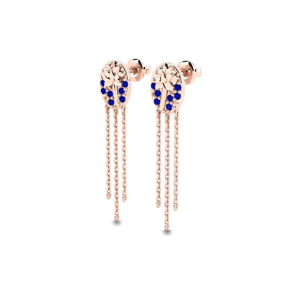 14ct Rose Gold Sapphire Women's Earring Clarencia