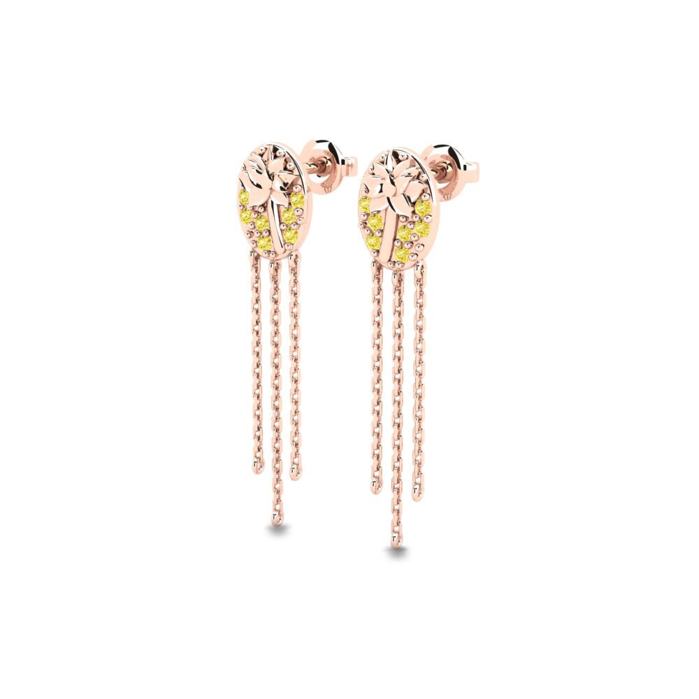 18k Oro Rosa Zafiro amarillo Pendiente de mujer Clarencia