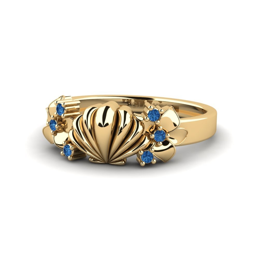 Dark Blue Zirconia Pinky Ring Clevore
