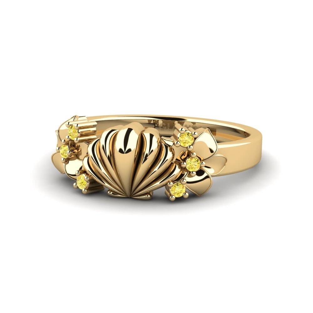 Zafiro amarillo Anillo meñique Clevore
