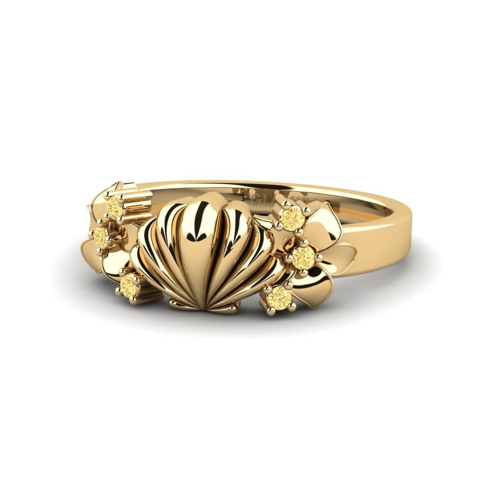 Diamante Amarelo Anel mindinho Clevore