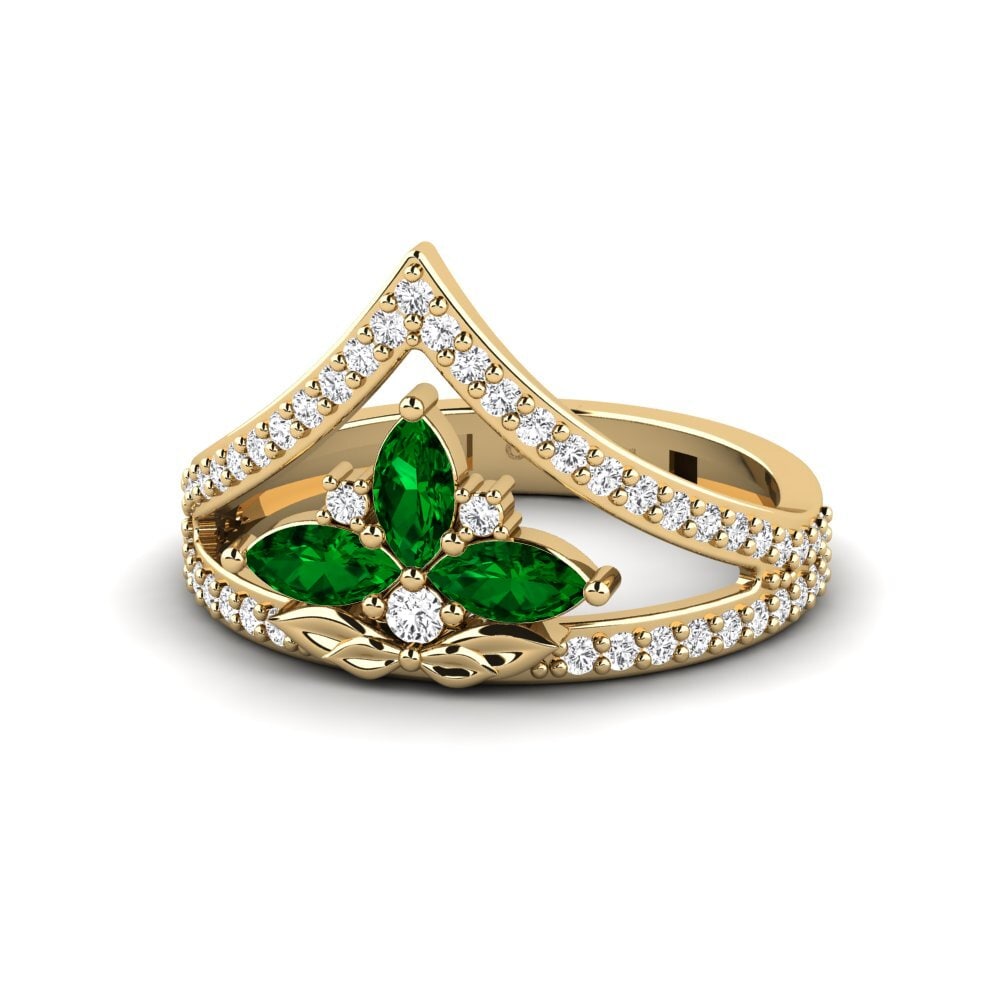 Circonita Verde Anillo Contorno