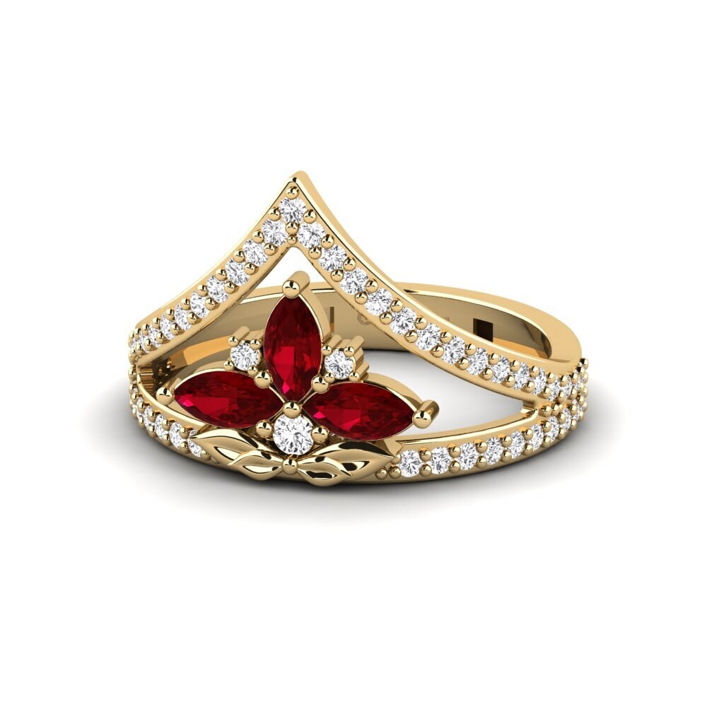 Circonita Roja Anillo Contorno