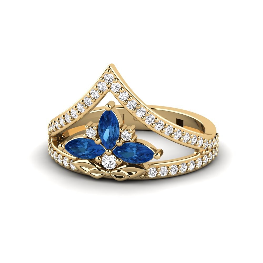 Dark Blue Zirconia Ring Contorno