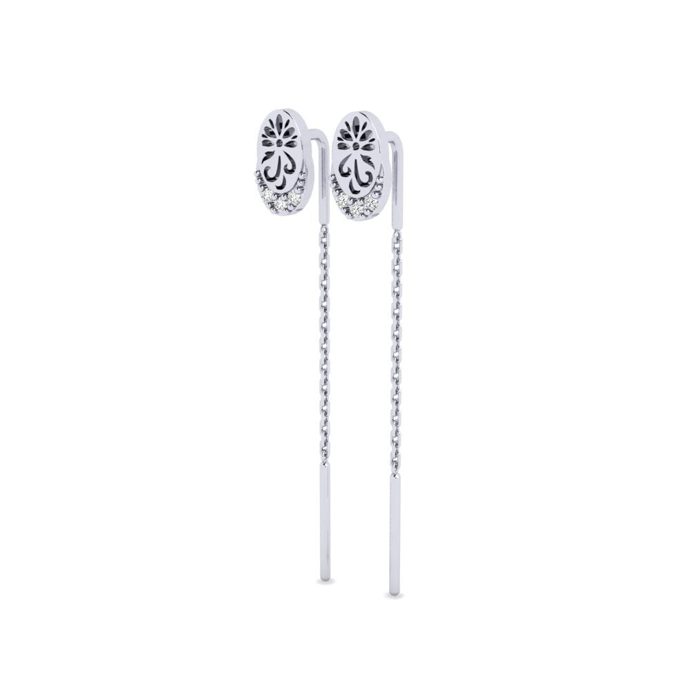 Oro Bianco 375 Moissanite Orecchino da donna Creeoil