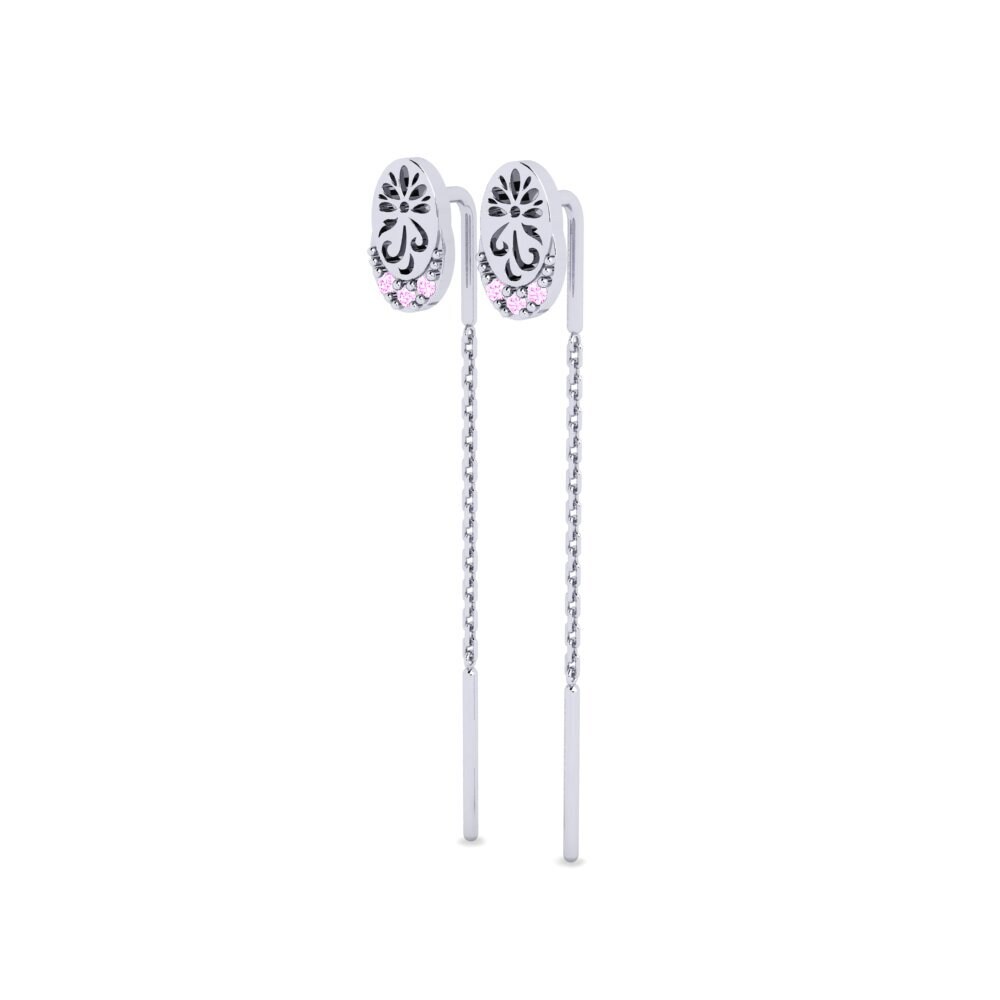 Palladium 950 Saphir Rose Boucle d'oreille femme Creeoil