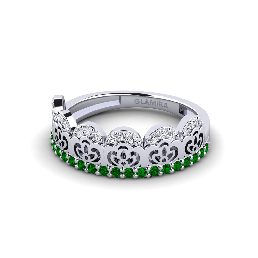 950 Palladium Green Zirconia Ring Culuri