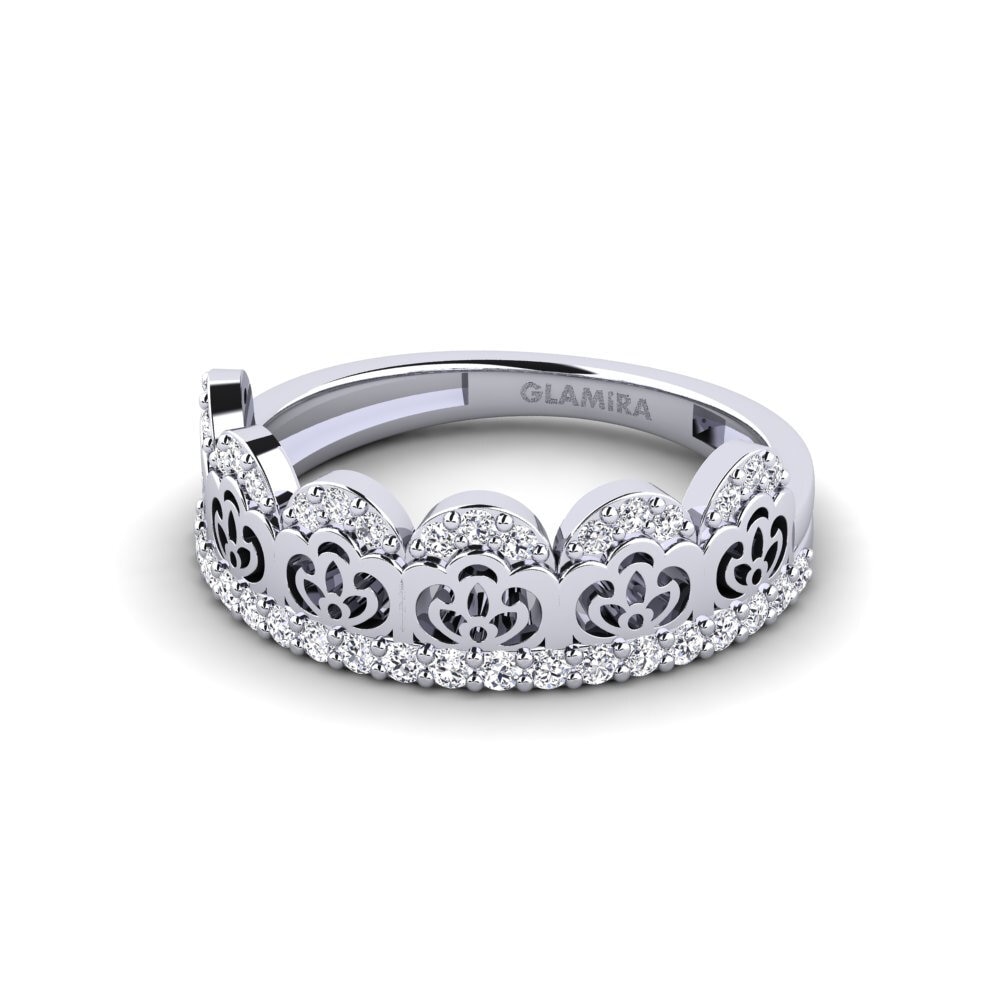 14k Oro Blanco Anillo Culuri