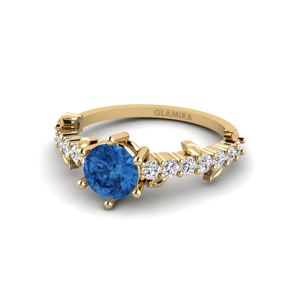 Circonita Azul Oscuro Anillo Efimero