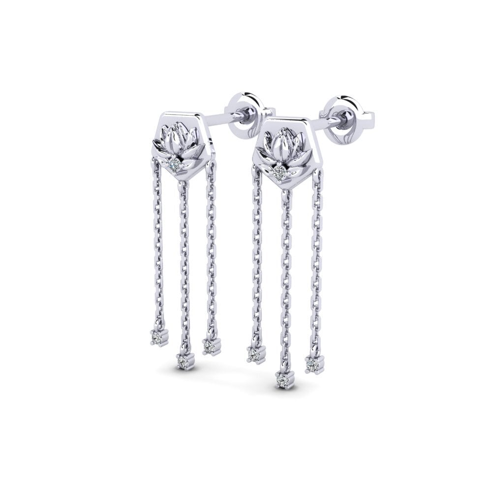 Oro Bianco 375 Zircone Orecchino da donna Enhiesto