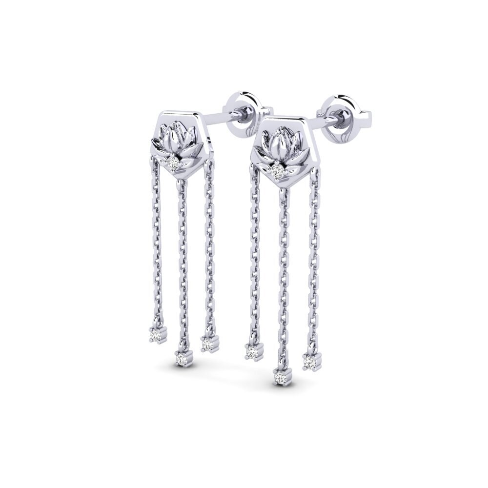 Oro Bianco 375 Moissanite Orecchino da donna Enhiesto