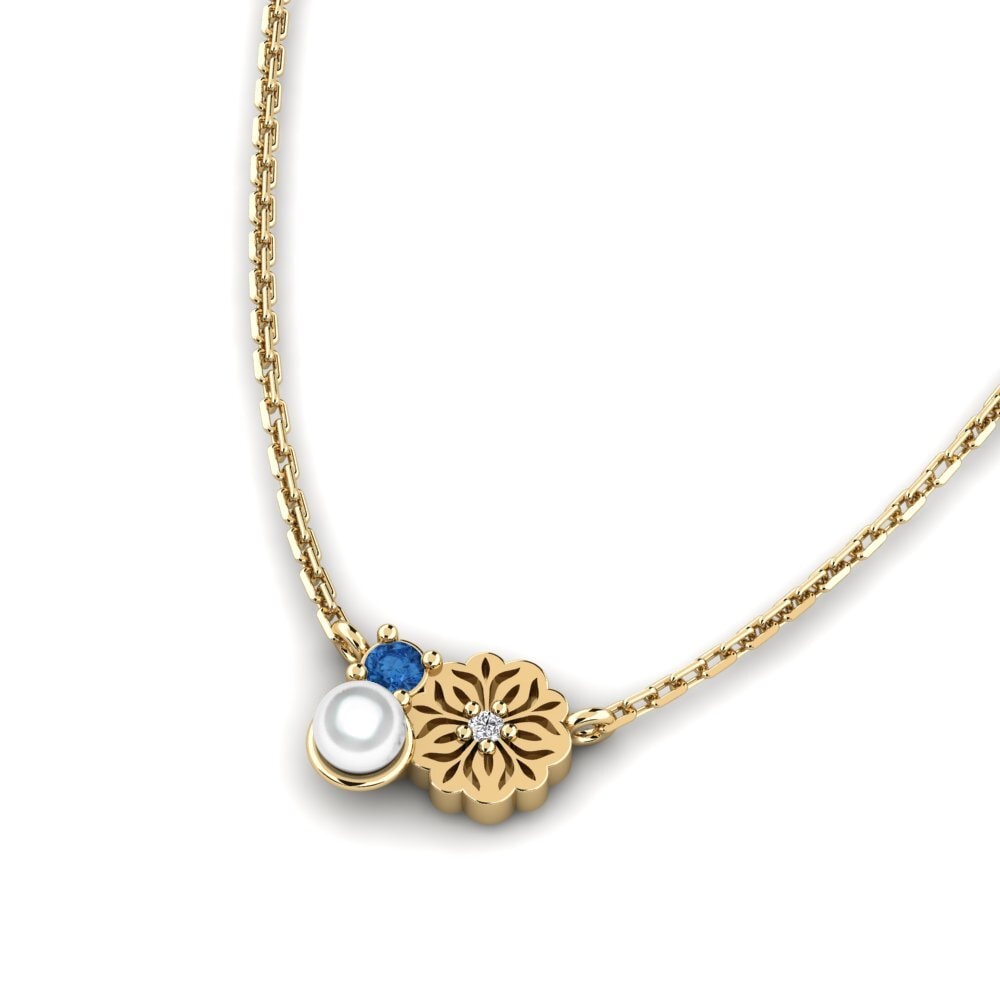 Dark Blue Zirconia Women's Necklace Farve