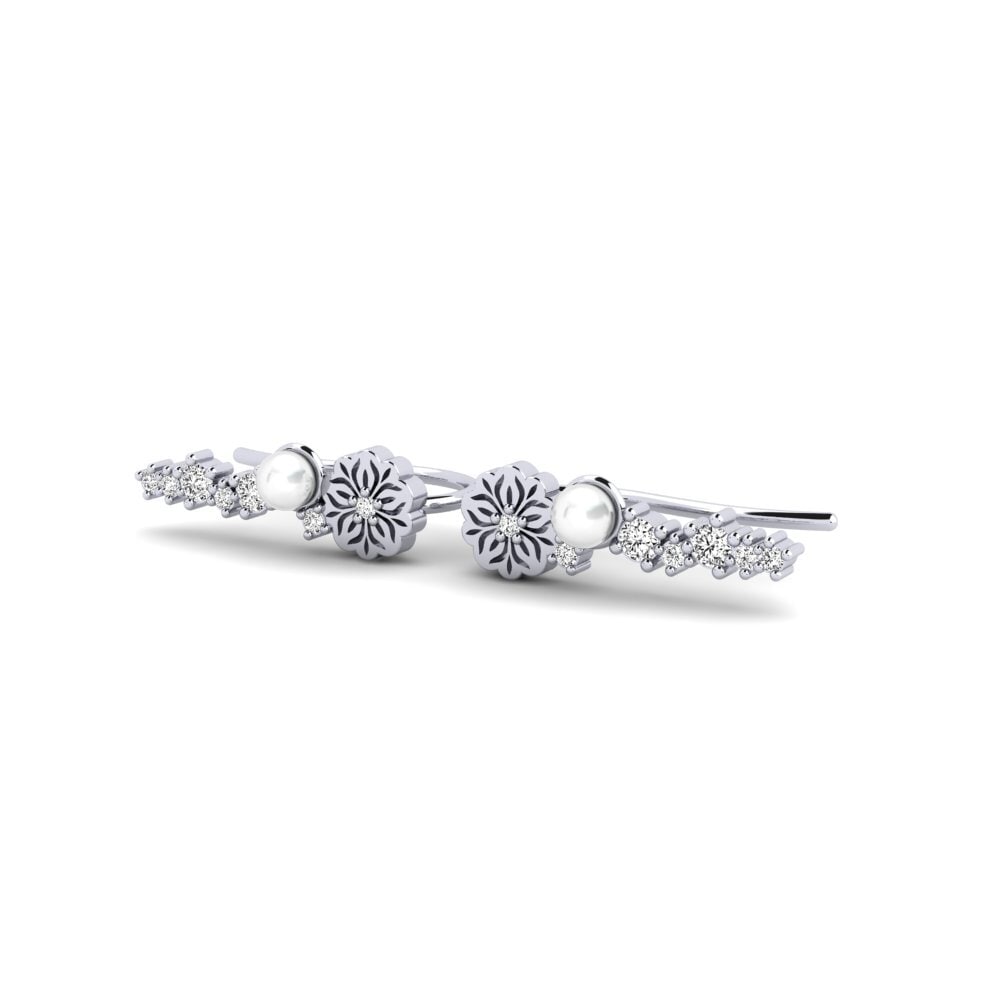 9ct White Gold Moissanite Women's Earring Fasiu