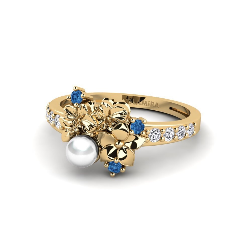 Dark Blue Zirconia Ring Fleurin
