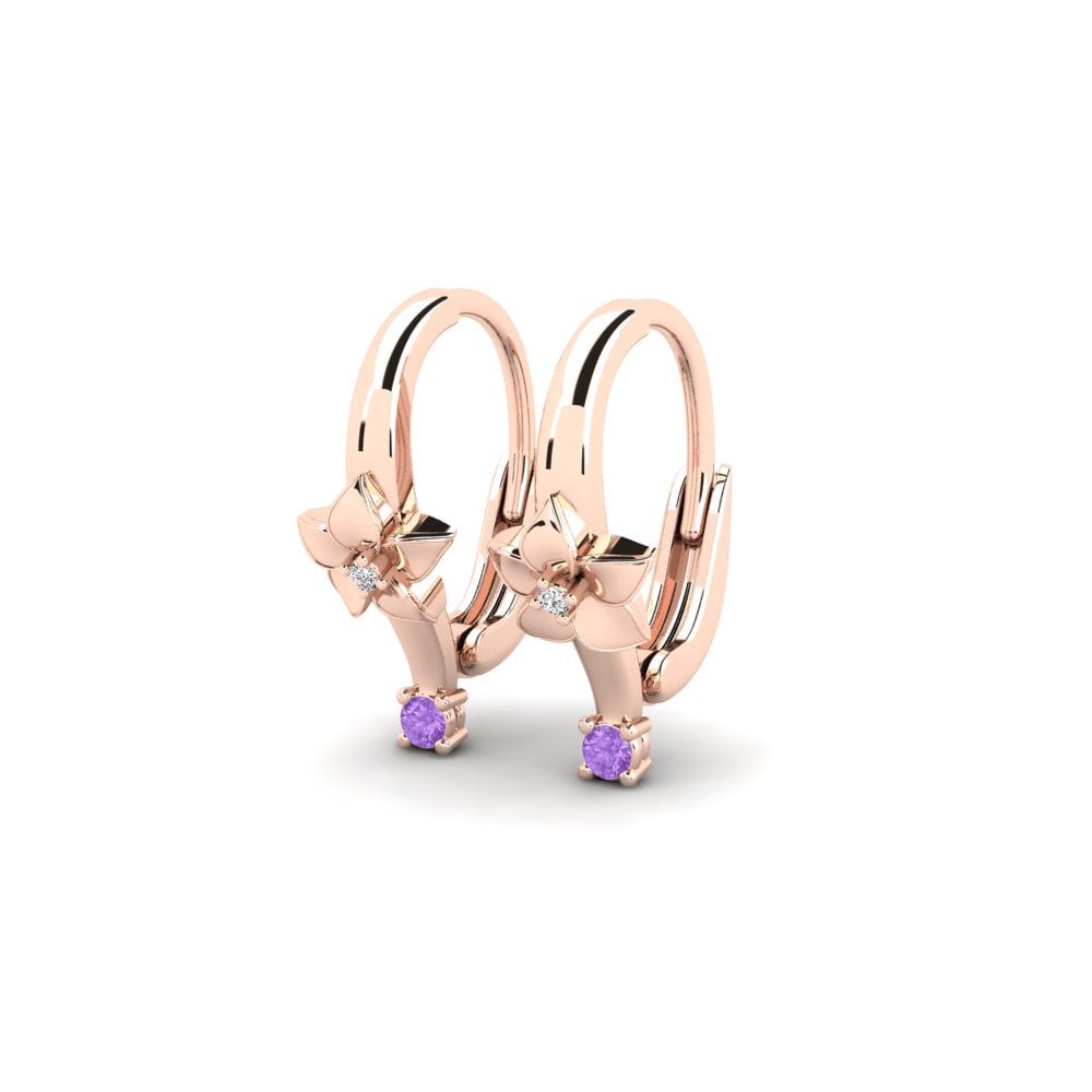 18k Oro Rosa Amatista Pendiente de mujer Gansevoort