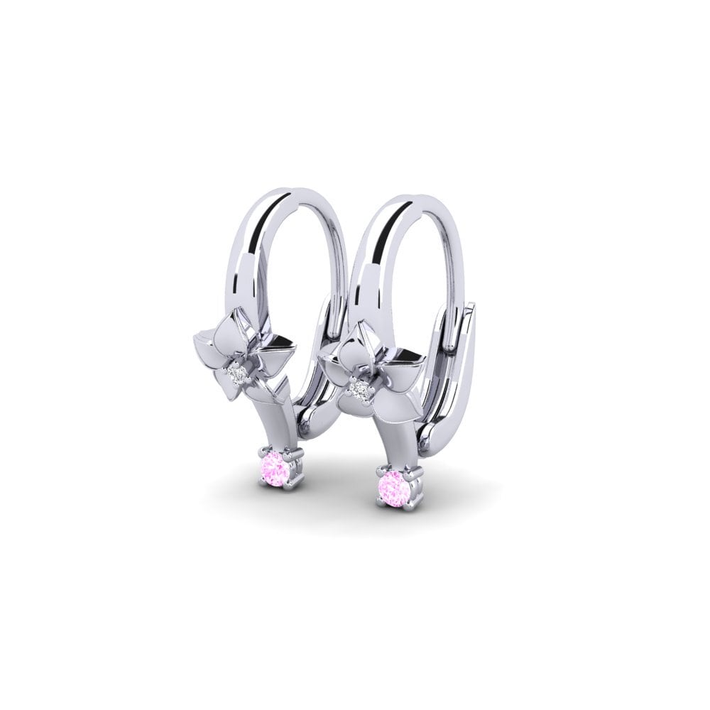 Palladium 950 Saphir Rose Boucle d'oreille femme Gansevoort