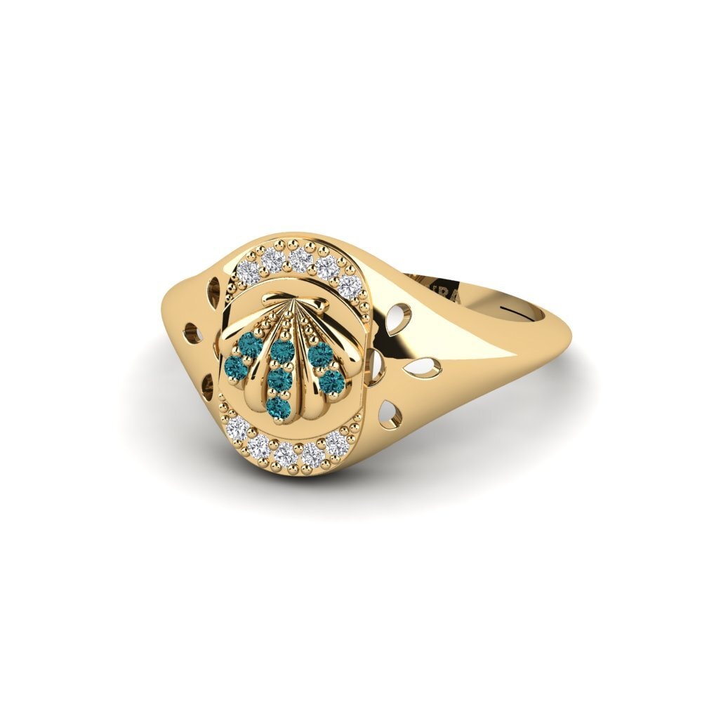 Diamante Azul Anillo Gnalakhin