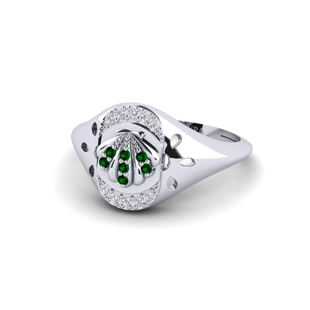 950 Palladium Green Zirconia Ring Gnalakhin
