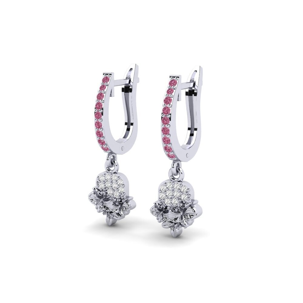 Oro Bianco 375 Granato Rodolite Orecchino da donna Greenwich