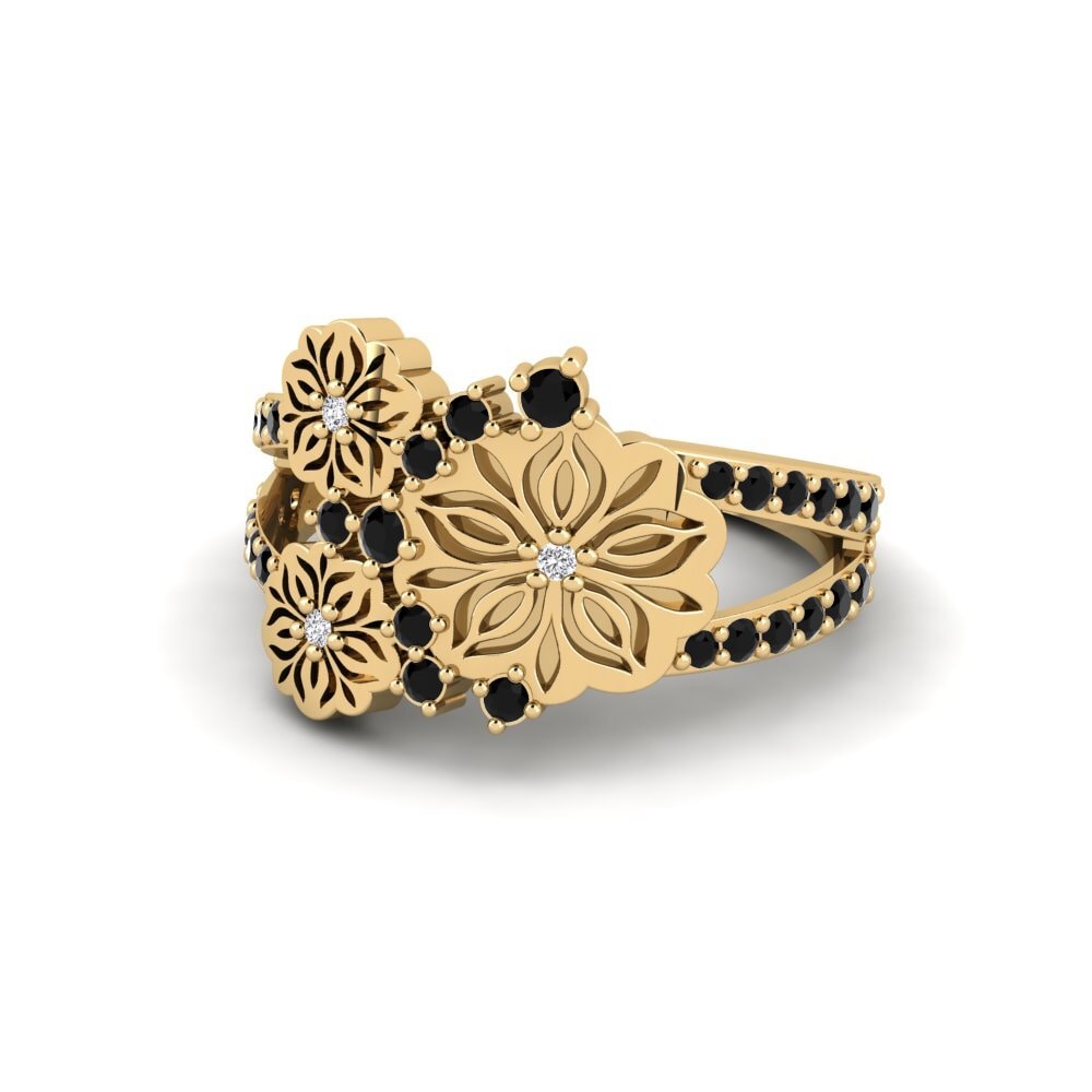 Zafiro negro Anillo Halluu