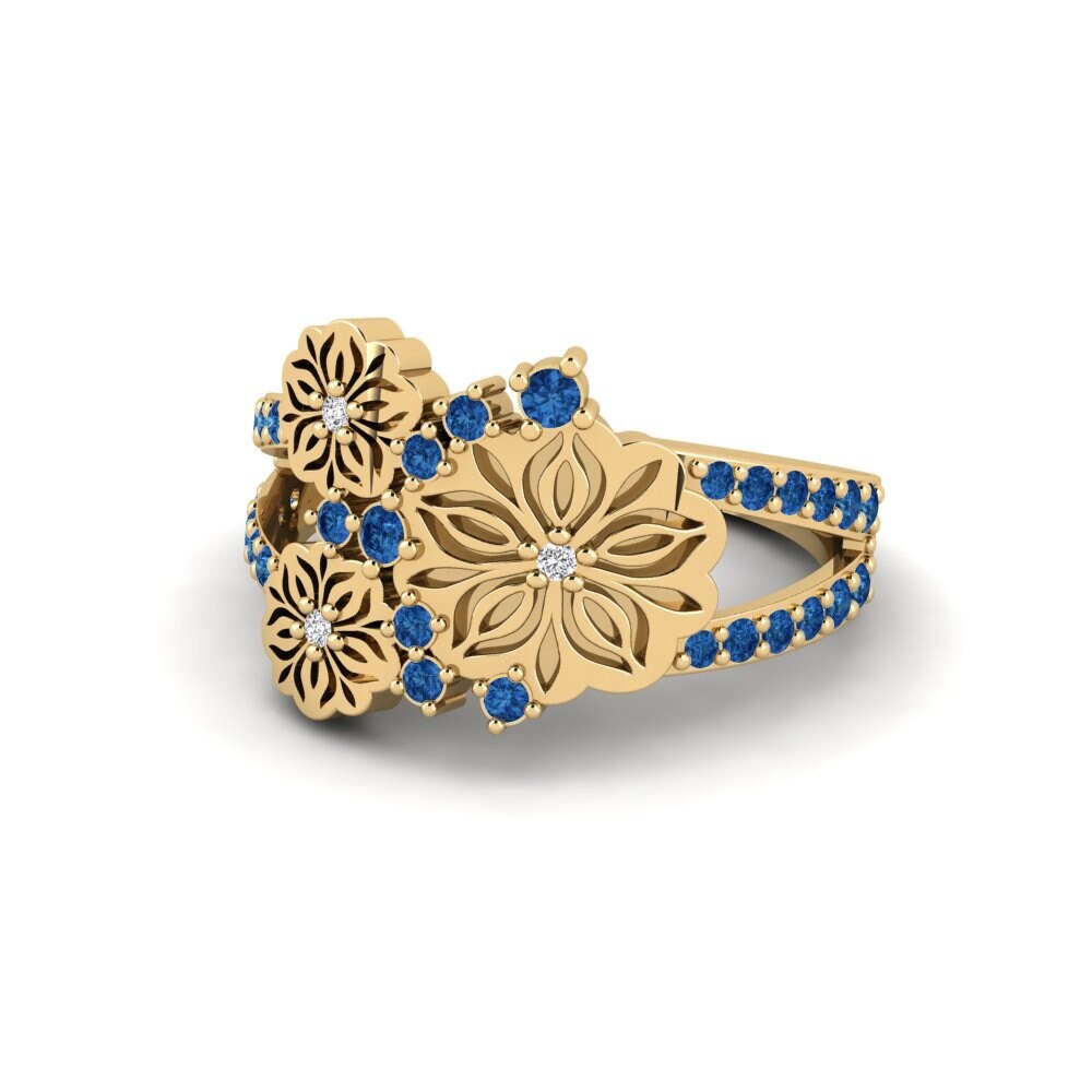 Dark Blue Zirconia Ring Halluu