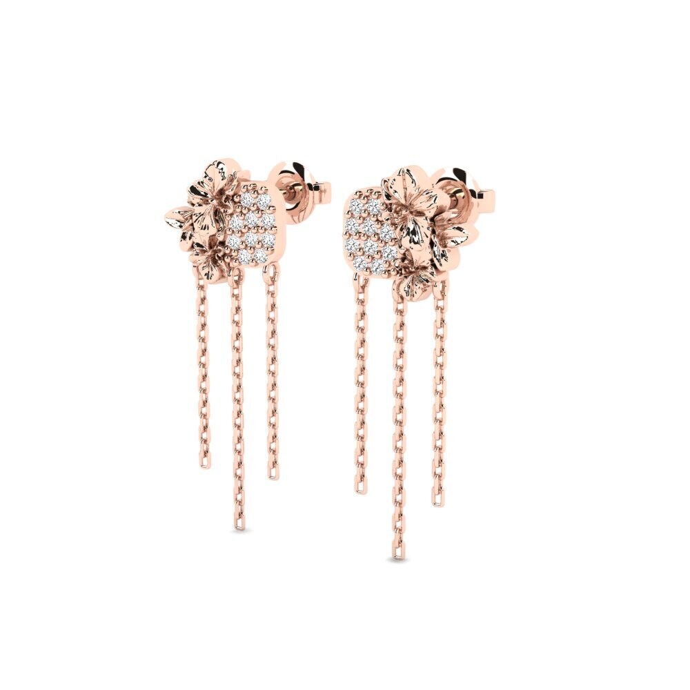 14ct Rose Gold Moissanite Women's Earring Hollayne