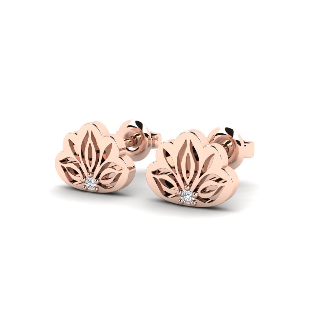 14k Oro Rosa Pendiente de mujer Iluba